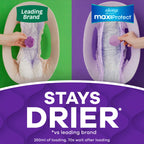 Always Discreet MaxiProtect Adult Diapers for Women, Incontinence Underwear, Scented, Postpartum Essentials, Bladder Leak Protection, Disposable Briefs, Maximum Plus Absorbency, Size XL/XXL, 56 Count