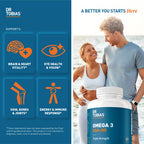 Dr. Tobias Omega 3 Fish Oil 2000mg Triple Strength | 180 Softgels | Heart, Brain & Joint Support | 2,000 mg Fish Oil | 800 mg EPA + 600 mg DHA | Delayed Release Omega 3 Supplement | 90 Servings