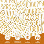 Phinus 6 Sheet 3D Gold Puffy Letter and Number Stickers, 1 Inch Self-Adhesive Foam Alphabet Stickers, Waterproof PVC Material for Grad Cap, Scrapbooking, DIY Crafts, Mailbox Decor