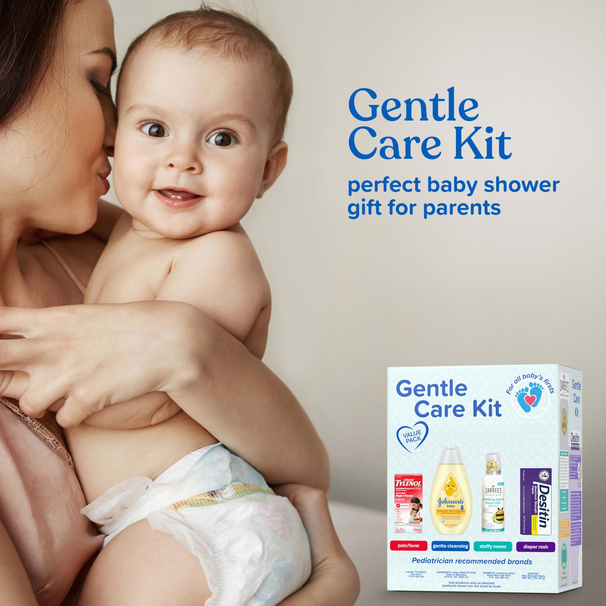 Johnson's Baby Gentle Care Kit with Desitin Maximum Strength, 4 Items
