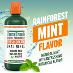 TheraBreath Fresh Breath Mouthwash, Rainforest Mint, 33.8 oz