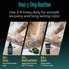 Tattoo Goo Tattoo Aftercare Kit, 3 Piece Set, Includes Antimicrobial Soap, Tattoo Balm & Healing Lotion, Main Vibrant Color & Glow, Complete Kit for Fresh Ink, Ongoing Ink Maintenance & Piercing Care