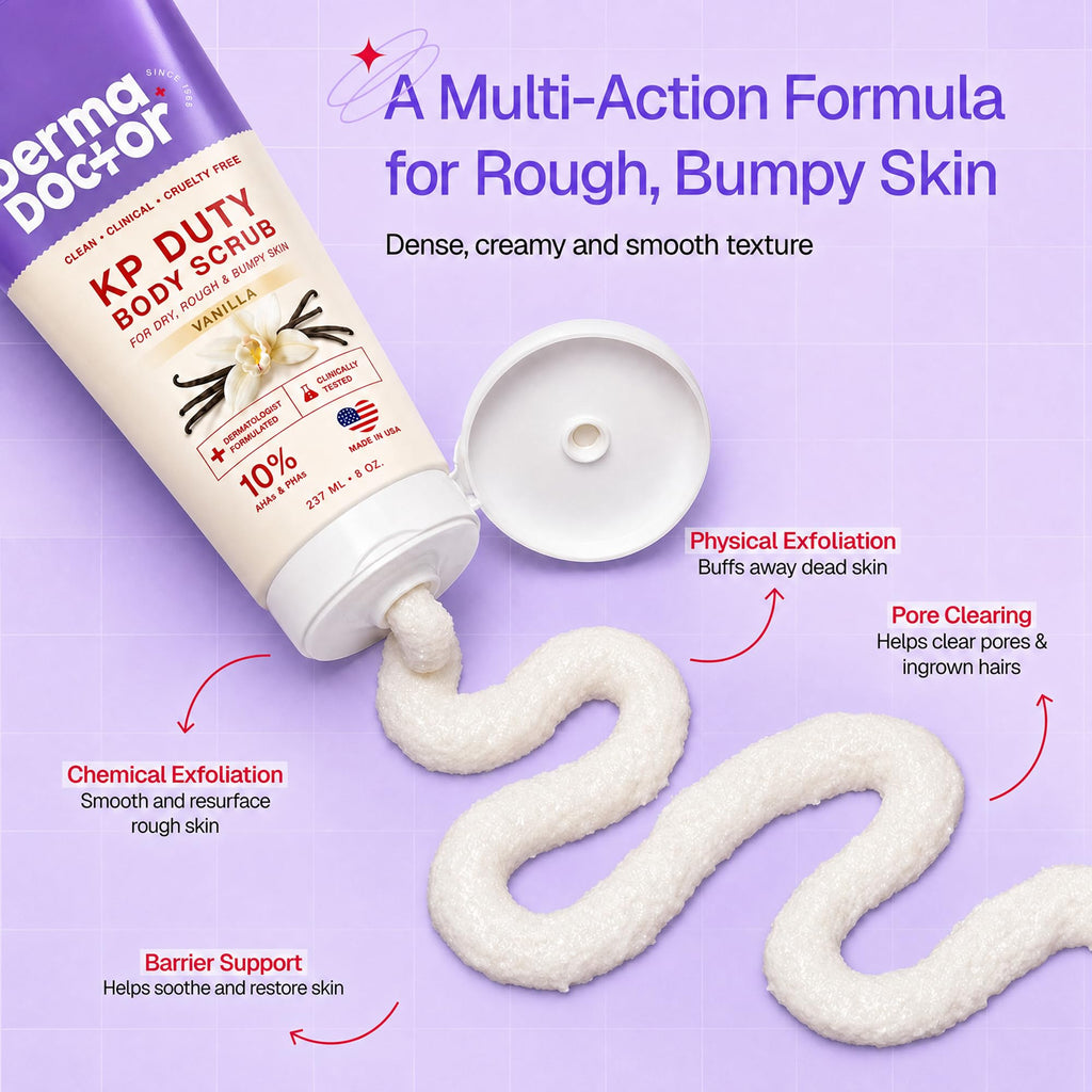 DERMAdoctor KP Bump Eraser Body Scrub, 10% AHAs + PHAs, Rough & Bumpy Skin