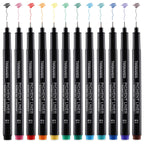 Buy now TWOHANDS Art Pens,Fineliner Ink Pens,Set of 12 Technical Drawing pen,Pigment Pen,Fine Point,Black,Waterproof,for Art Watercolor,Sketching,Anime,Manga, 902188 at indiglob india