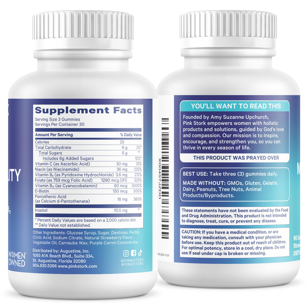 Blue Stork Fertility Supplement Gummies for Men, 90 Count
