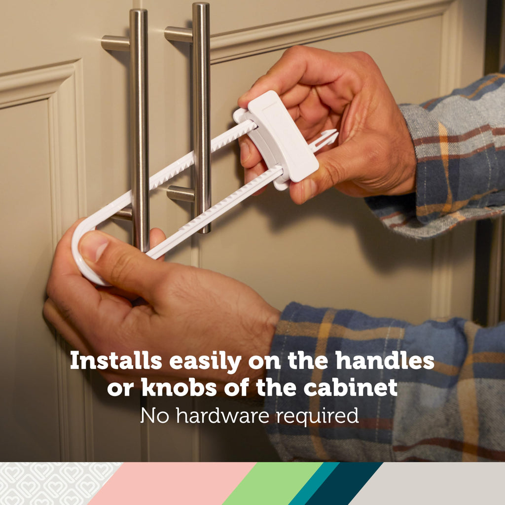 Safety 1st Double Door Baby-Proofing Cabinet Lock 2 Pack, White