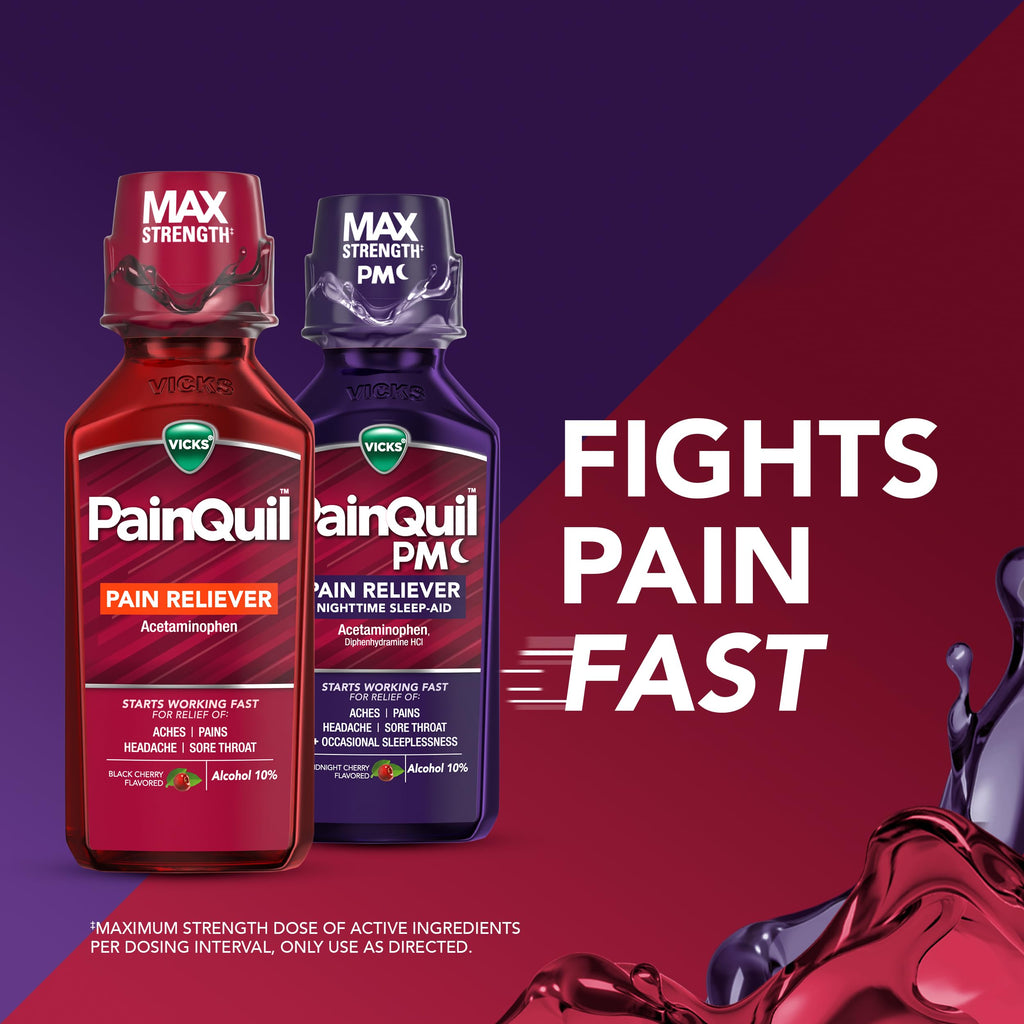 Buy now Vicks PainQuil & PainQuil PM Pain Relief Liquid, 1000mg Acetaminophen, 2x12 oz at indiglob india