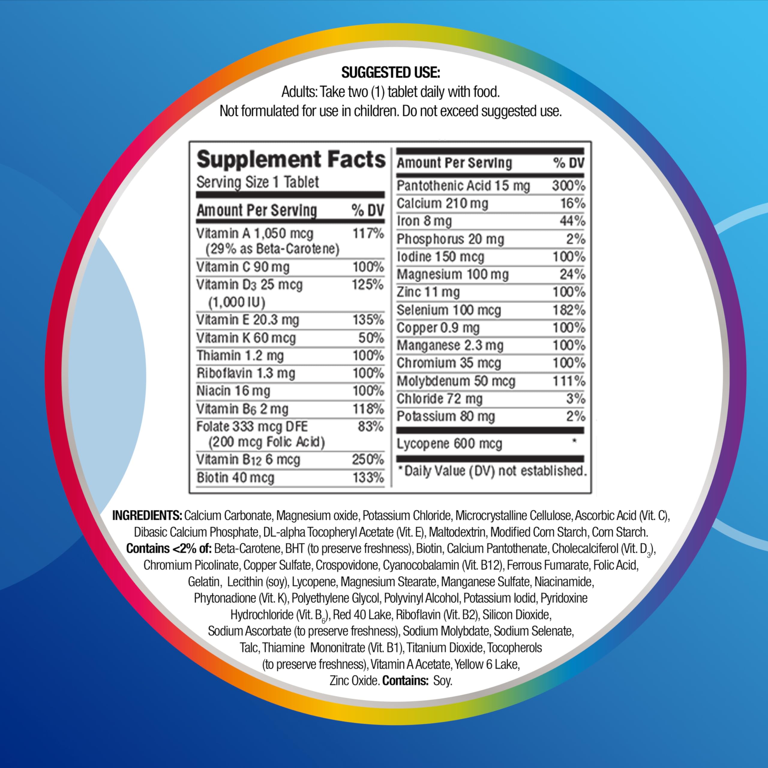 Centrum Multivitamin for Men, Multivitamin/Multimineral Supplement with Vitamin D3, B Vitamins and Antioxidants, Gluten Free, Non-GMO Ingredients - 120 Count