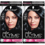 Schwarzkopf Color Ultime 1.4 Sapphire Black Hair Dye, Permanent Intense Black with Diamond Brilliance, Fade-Resistant, Covers Grays, All Hair Textures (Pack of 2)