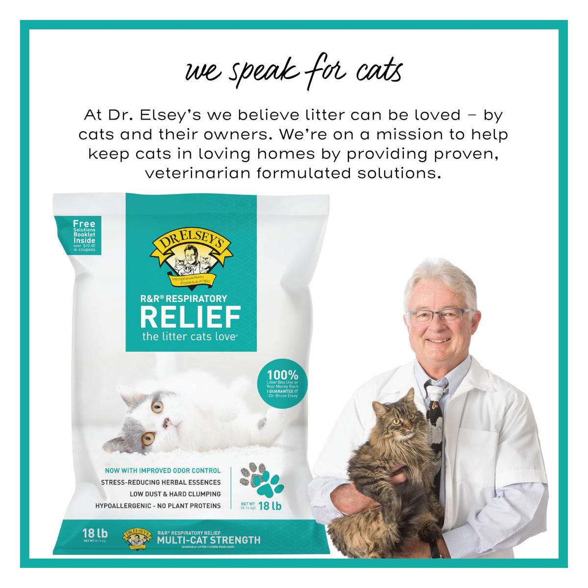 Dr. Elsey's R&R Stress-Reducing Clumping Clay Cat Litter 18 lb. Bag