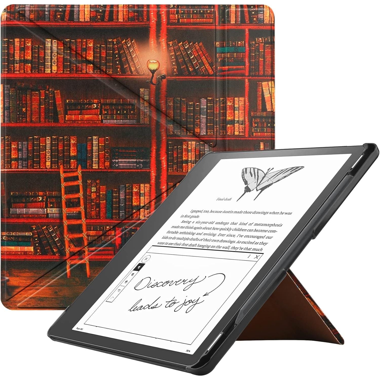 Buy now KuRoKo Slimshell Case for Kindle Scribe (2024/2022 Released), Premium Lightweight PU Leather Stand Cover with Auto Sleep/Wake for 10.2 inch Amazon Kindle Scribe 2024(1st Gen)/2022-Black Library at indiglob india