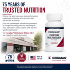 Kirkman Everyday Multivitamin Without Vitamins A & D, 180 Veg Capsules