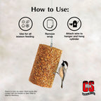 C&S Ready to Use Hot Pepper Bird Seed Cylinder, Spicy Wild Bird Outdoor Feeder with Hanger, 1.76 Pound Cylinder, 2 Pack