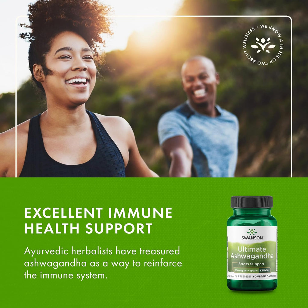 Buy now Swanson Ultimate Ashwagandha KSM-66 - Herbal Supplement Supporting Healthy Stress Levels & Relaxation - Natural Formula to Promote a Calm & Relaxed Mindset - (60 Veggie Capsules, 250mg Each) at indiglob india
