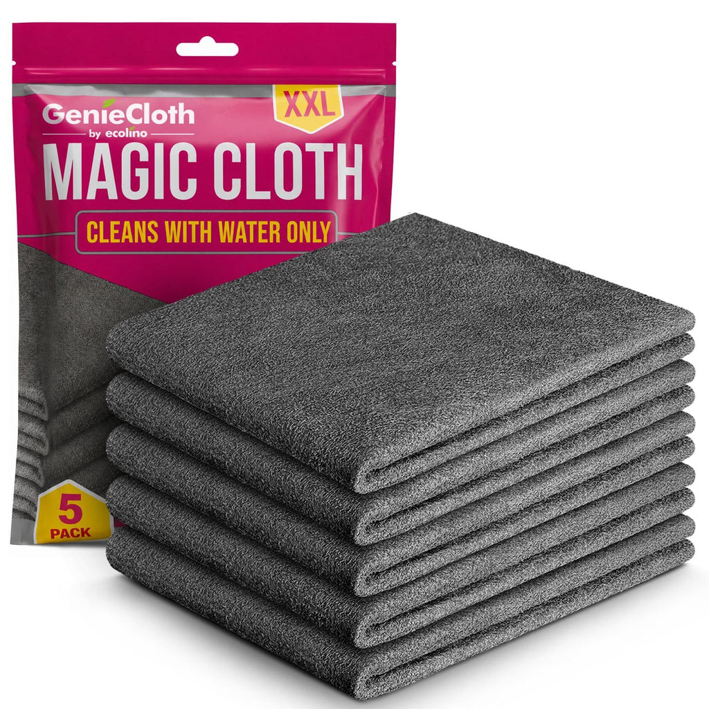 The Original GenieCloth Magic Cleaning Cloth, Cleans with Water Only 5-Pack