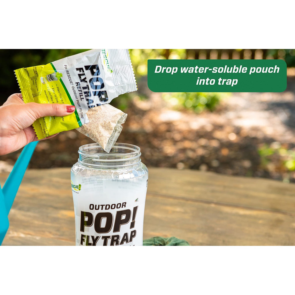 RESCUE! POP! Fly Trap – Large Reusable Fly Trap for Outdoor Use - 3 Pack