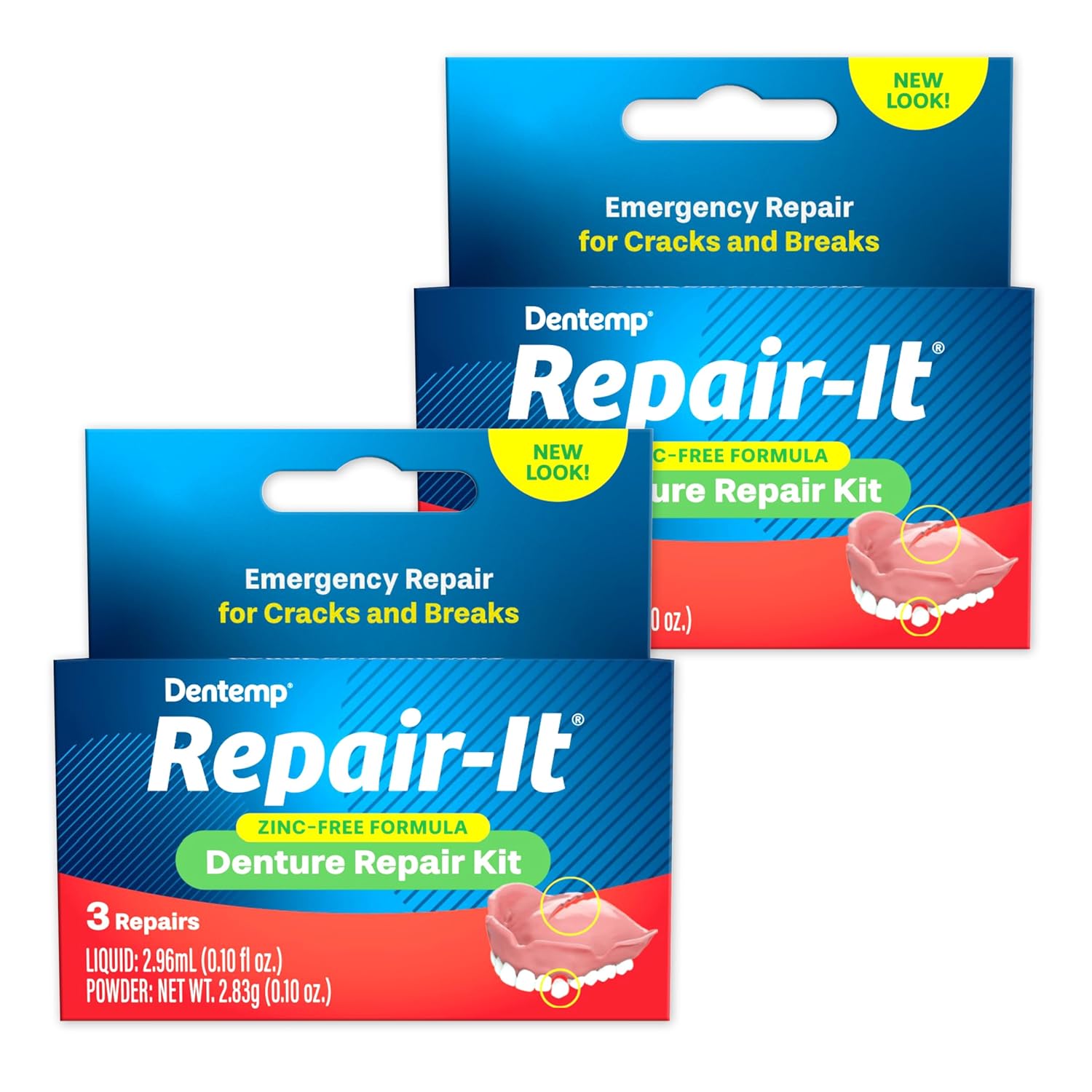 Buy now Dentemp Repair Kit - Repair-It Advanced Formula Denture Repair Kit - Repairs Broken Dentures, Mends Cracks and Replace Loose Teeth 3 Count (Pack of 2) at indiglob india