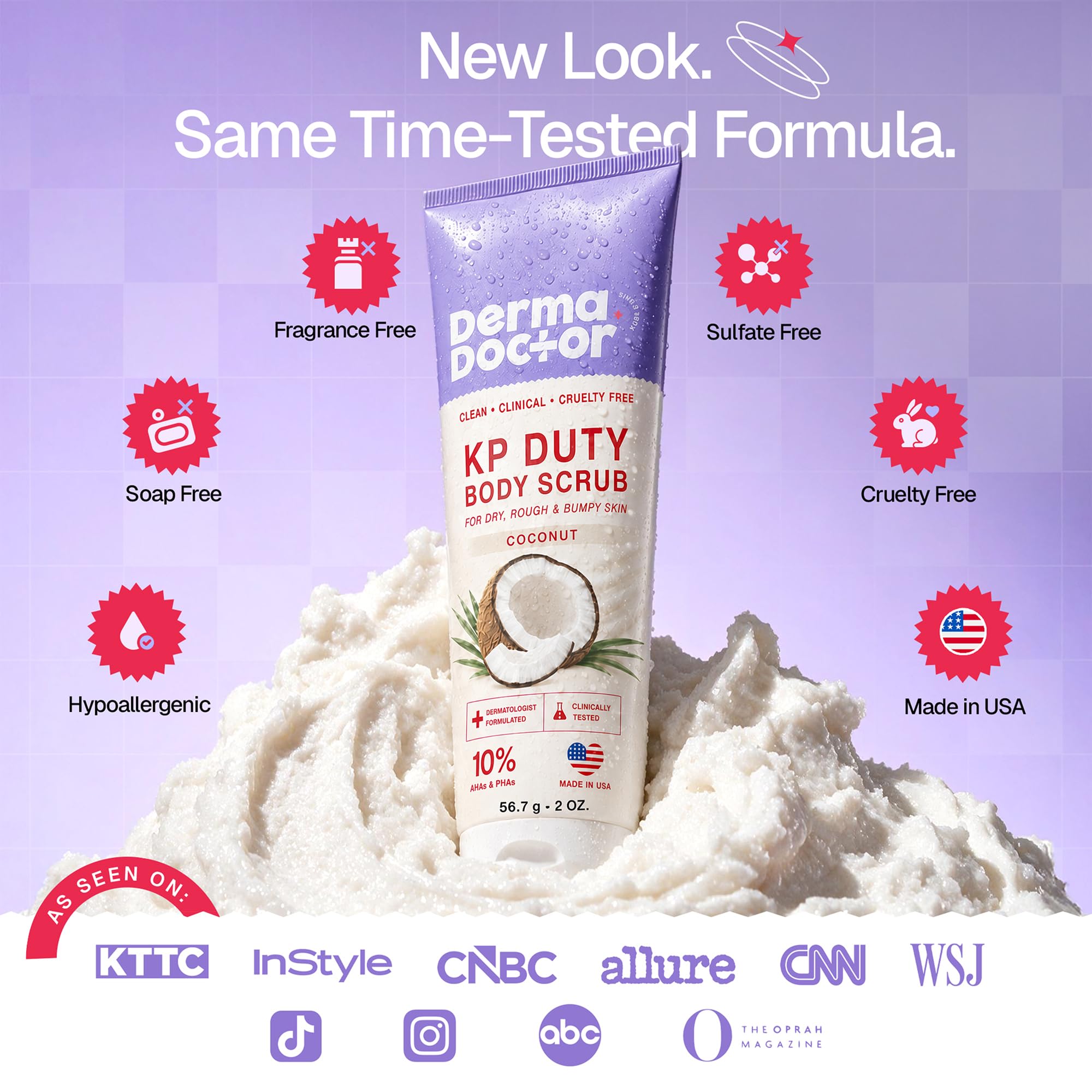 DERMAdoctor KP Bump Eraser Body Scrub, 10% AHAs + PHAs, Rough & Bumpy Skin