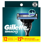 Gillette Mach3 Razor Refills for Men, 12 Razor Blade Refills