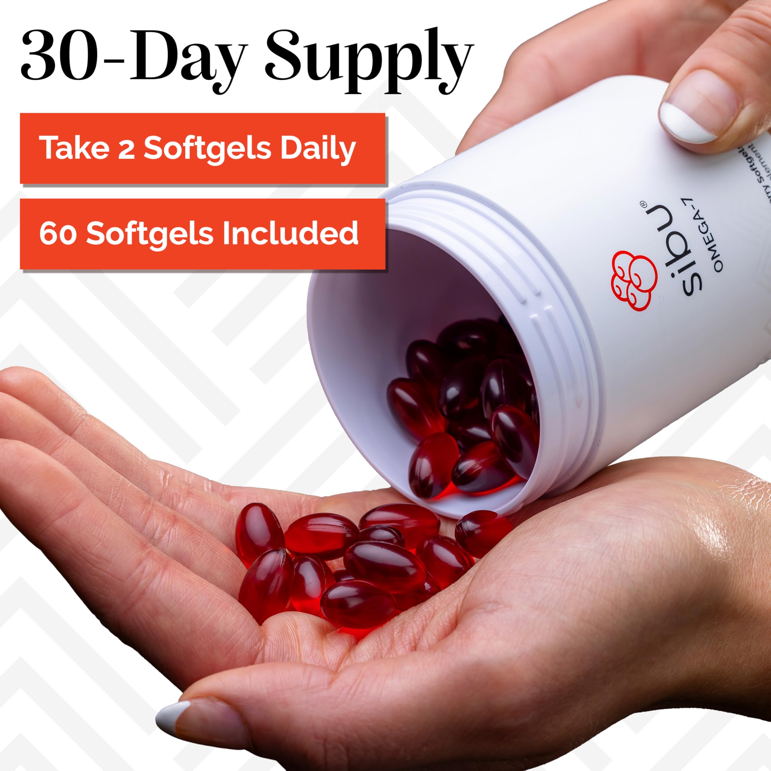 sibu Sea Buckthorn Omega-7 Softgels Starter Kit, 60ct 30-Day Supply | Supports healthy skin, hair & nails. Helps relieve dryness from within.