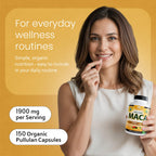 NaturaLife Labs Organic Maca Root – Black, Red & Yellow – 1900 mg per Serving – 150 Capsules – Gelatinized Peruvian Maca – Non-GMO, Gluten-Free, Vegan (2 Pack)