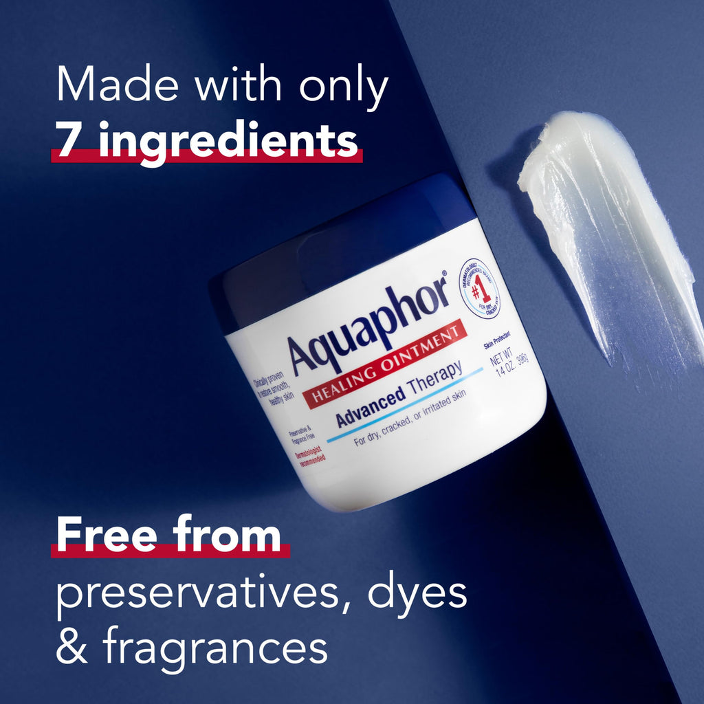 Aquaphor Advanced Therapy Healing Ointment Skin Protectant, 14 OZ | Clinically Proven Skin Protectant Moisturizer for Cracked, Irritated or Dry Skin Relief, Dye and Fragrance Free