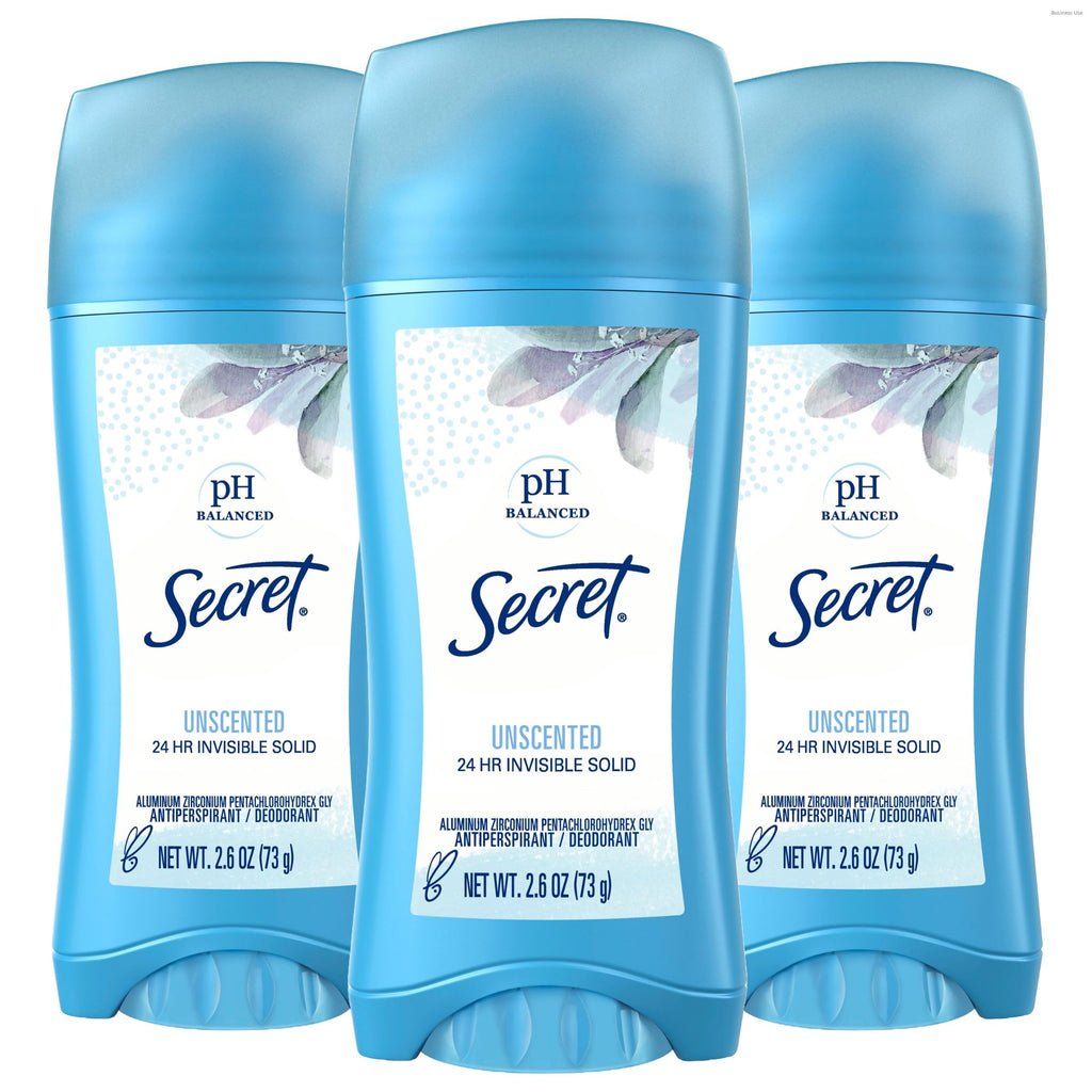 Secret Antiperspirant and Deodorant for Women, 24hr Sweat & Odor Protection, PH Balanced Protection, Gentle on Skin, Wide Solid, Powder Fresh Scent, 2.7 oz (Pack of 2)