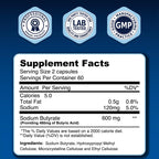 Sodium Butyrate 300mg - Microencapsulated - 120 Capsules