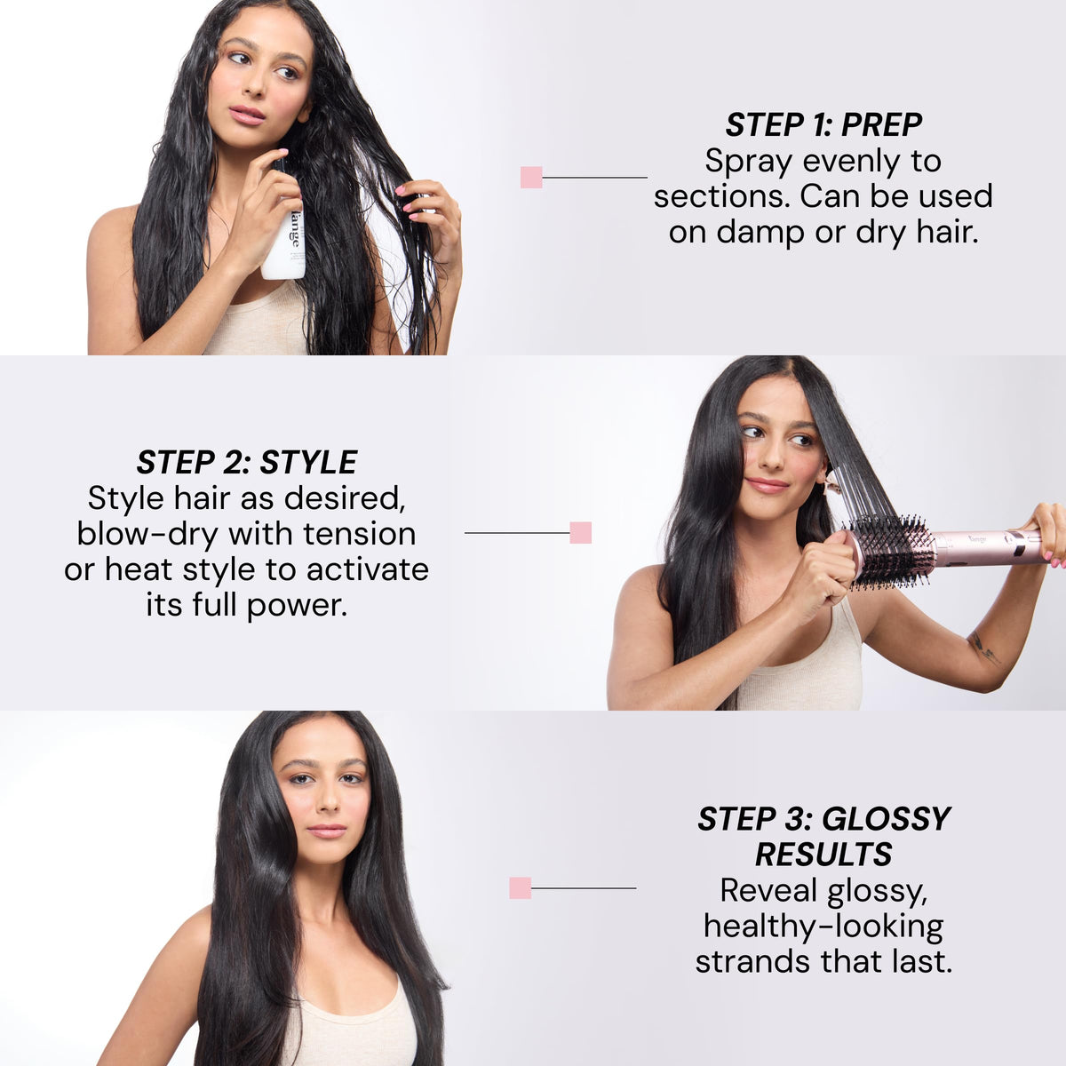 L’ANGE HAIR Gloss Shock Anti Frizz Treatment Spray - Heat Protectant Treatment for Frizzy, Dry and Damaged Look, Repair Primer for Smooth, Shiny Style-Locking Smoothness for All Hair Types