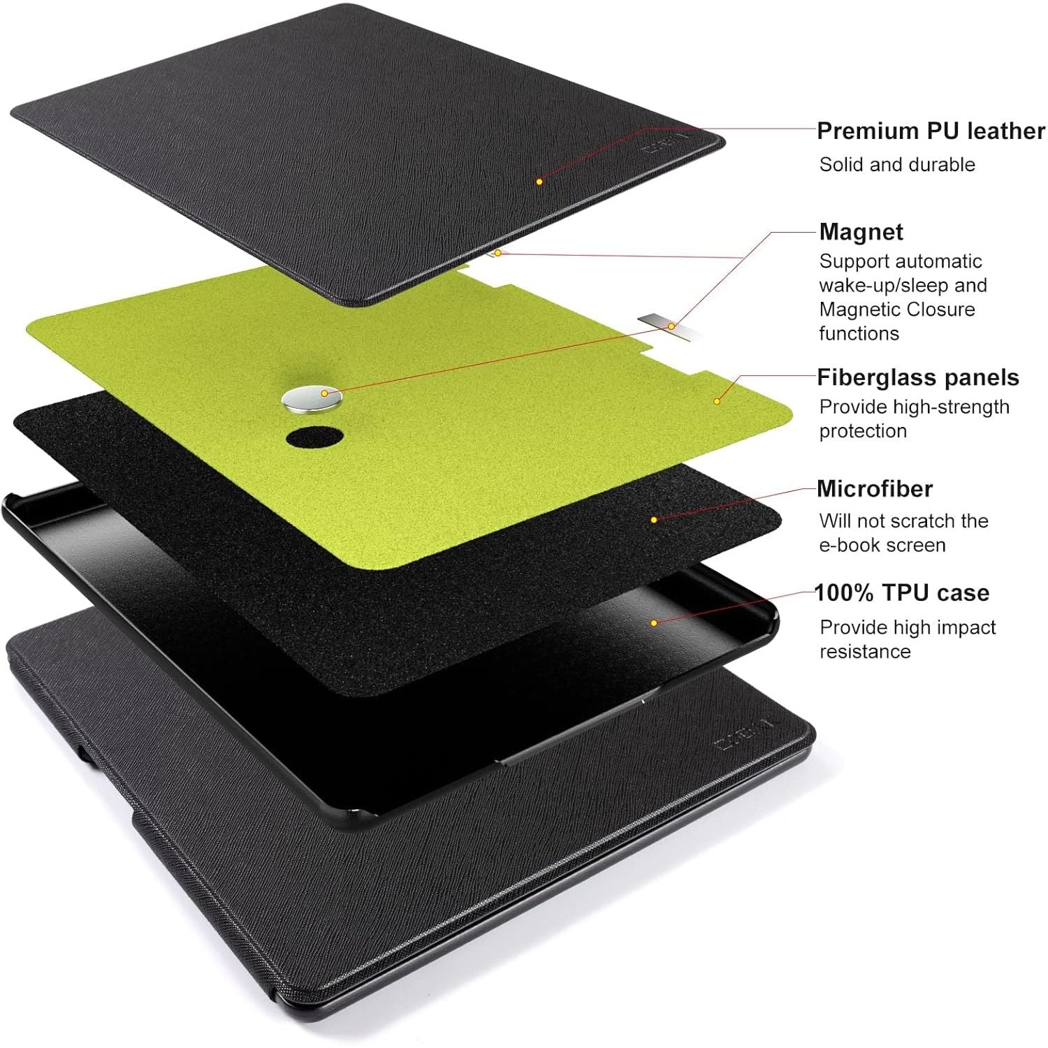 Buy now CoBak Case for Kindle Scribe - All New PU Leather Cover with Auto Sleep Wake Feature for Kindle Scribe 10.2" 2022 & 2024 Released with Pen Holder at indiglob india