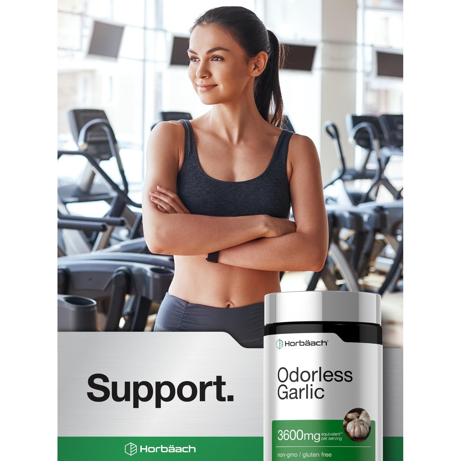 Horbäach Odorless Garlic Softgel Supplement | 200 Pills | Ultra Potent Concentrated Herbal Extract | Non-GMO & Gluten Free