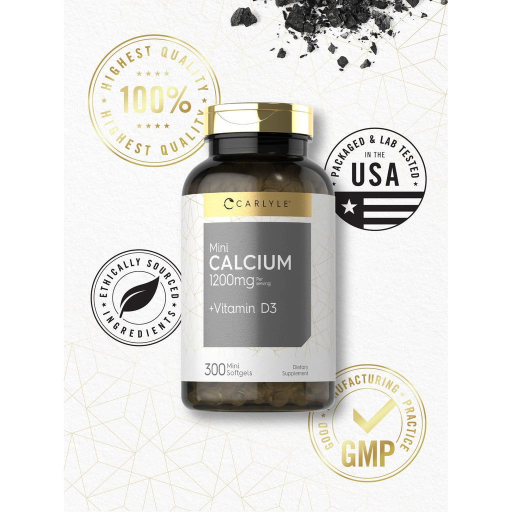 Carlyle Calcium 1200 mg with Vitamin D3 | 300 Softgels