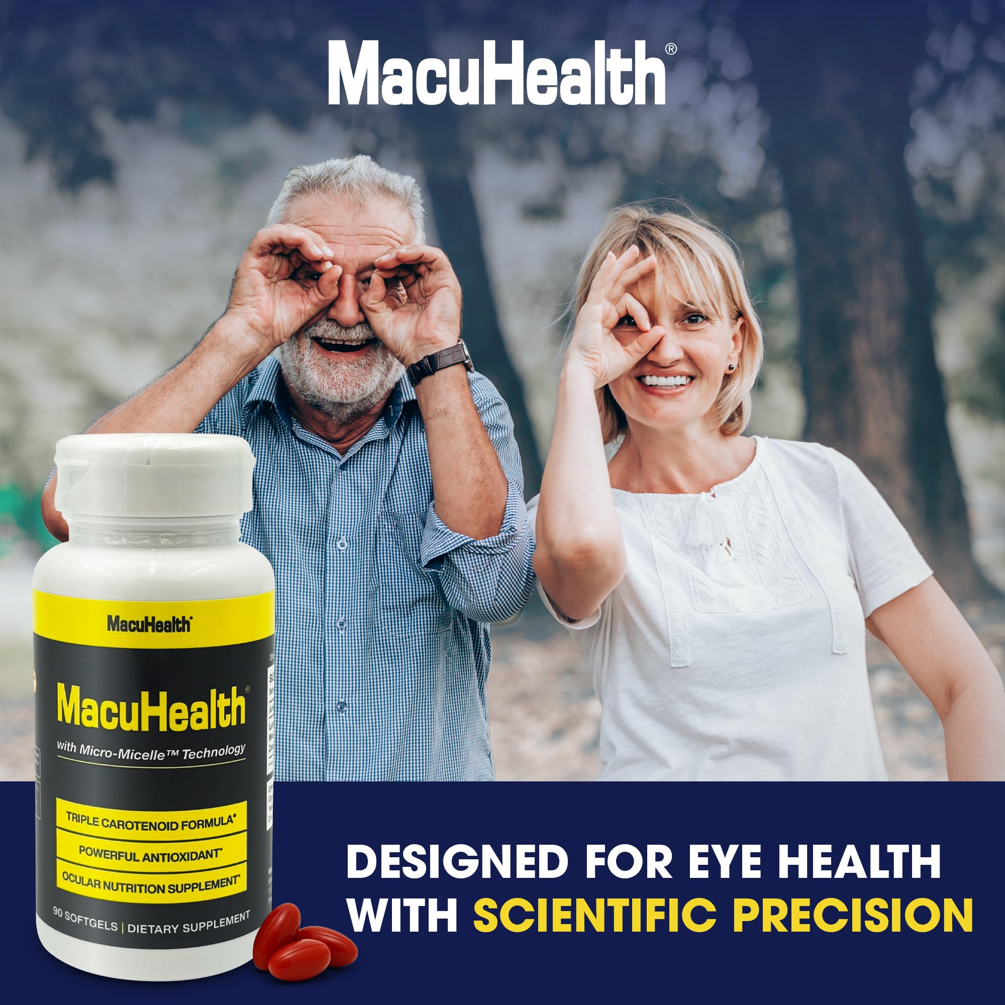 Macuhealth Triple Carotenoid Formula - Eye Vitamins for Adults | 90 softgels, 3 months supply, Advanced Eye Support & Health Eye Formula, triple carotenoid, micro micelle, softygels