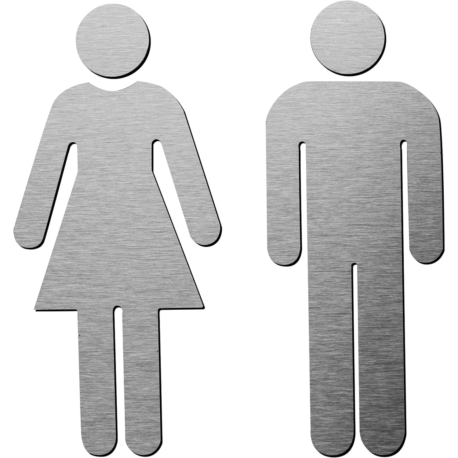 Buy now Brushed Aluminum Men's and Women's Bathroom Sign Figure Set - Men and Women Modern Restroom Sign - Bathroom Door Signs - Restroom Signs for Business - Bathroom Signage at indiglob india