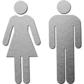 Buy now Brushed Aluminum Men's and Women's Bathroom Sign Figure Set - Men and Women Modern Restroom Sign - Bathroom Door Signs - Restroom Signs for Business - Bathroom Signage Brushed Aluminum at indiglob india