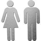Buy now Brushed Aluminum Men's and Women's Bathroom Sign Figure Set - Men and Women Modern Restroom Sign - Bathroom Door Signs - Restroom Signs for Business - Bathroom Signage Brushed Aluminum at indiglob india