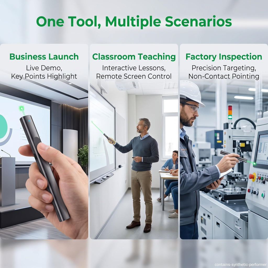 Green Laser Alignment Tool, Class 2 Compliant Indicator for Office Presentations, Training Sessions & Site Measurement (Grey)