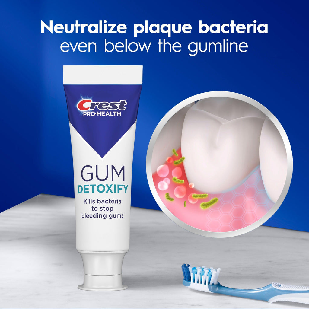 Crest Pro-Health Gum Detoxify Toothpaste 2.6 oz- Anticavity, Antibacterial Fluoride Toothpaste, Clinically Proven Gum, Sensitive, and Enamel Protection, Plaque Control