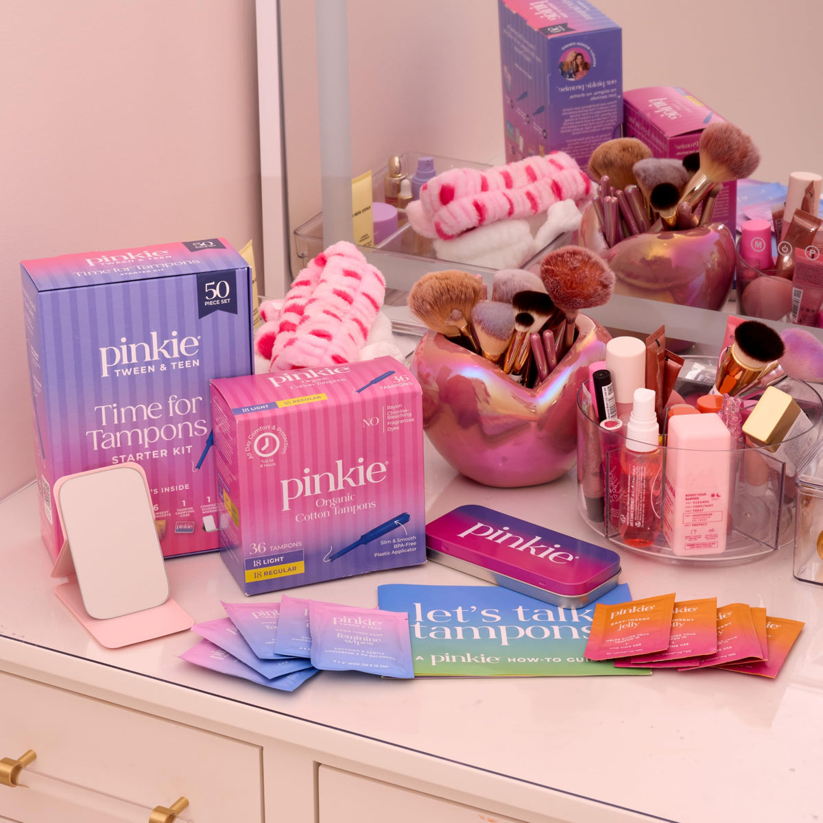 Pinkie Time for Tampons Starter Kit for Teens & Beginners - 50 Piece Set