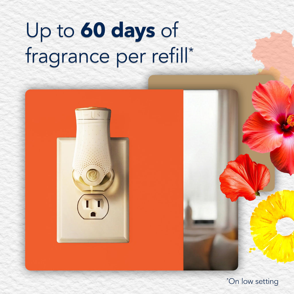 Glade PlugIns Refills Air Freshener, Scented and Essential Oils for Home and Bathroom, Hawaiian Breeze, 1.34 Fl Oz, 2 Count