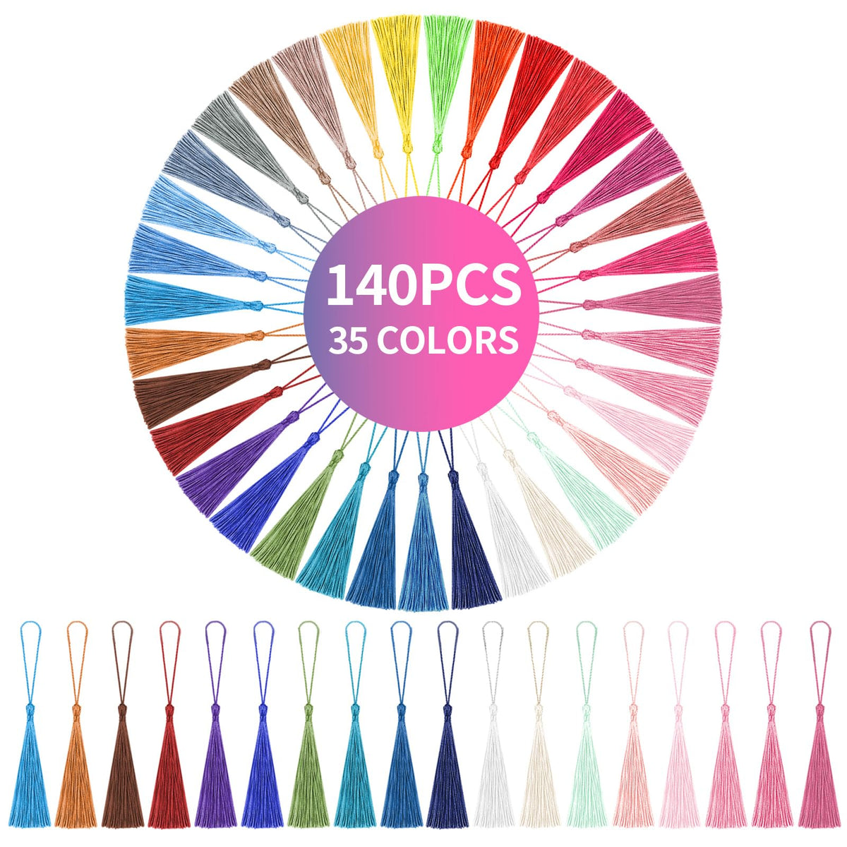 Tassels, 140pcs Bookmark Tassels, 13cm/5 Inch Tassels for Crafts
