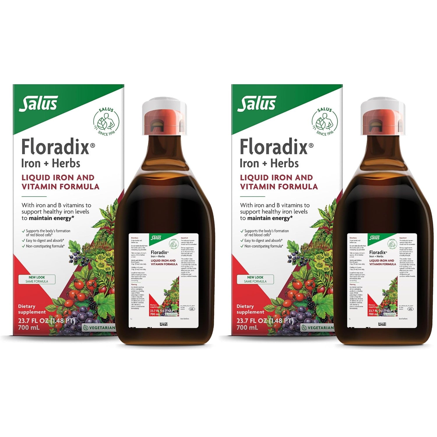 Floradix Iron & Herbs, Herbal Supplement for Men and Women, 8.5 fl oz | Liquid Iron Supplement with Vitamin C, Vitamin B Complex & Ferrous Gluconate Iron for Energy Support & Red Blood Cells*