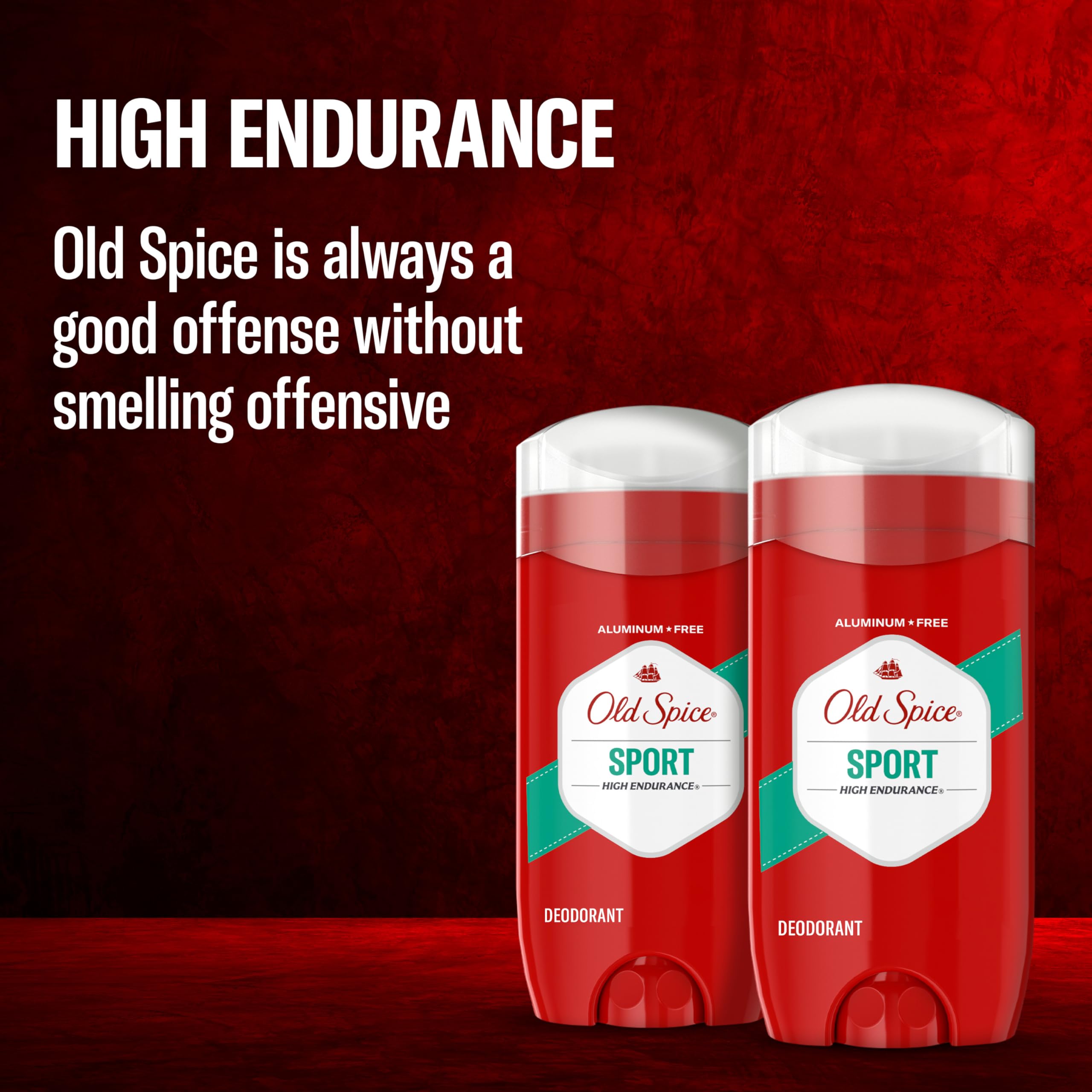 Old Spice Aluminum Free Deodorant for Men, High Endurance, 24/7 Lasting Freshness & Long Lasting Scent, 24/7 Advanced Sweat & Odor Protection, Pure Sport Scent, 3.0 oz (Pack of 2)