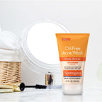 Neutrogena Oil Free Daily Acne Face Scrub, 2 x 4.2 oz | 2% Salicylic Acid Cleanser, Daily Exfoliating Scrub & Acne Treatment, Oily Acne-Prone Skin, Clears Breakouts & Blackheads