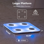 Alcedo Smart Body Fat Scale, Color-Changing Scale, Bluetooth, White
