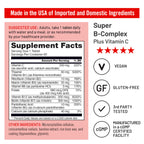 NatureWise Super Vitamin B Complex for Women and Men - with Vitamin C, Folic Acid Biotin B1 B2 B3 B6 B12 - Support Cellular Energy & Mental Clarity - Vegan, Gluten & Dairy Free, Non-GMO - 60 Tablets