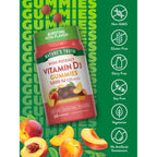 Nature's Truth Vitamin D3 Gummies | 5000 IU | 60 Count | Peach Flavor | Vegetarian, Non-GMO & Gluten Free Supplement | Vegetarian, Non-GMO & Gluten Free Supplement