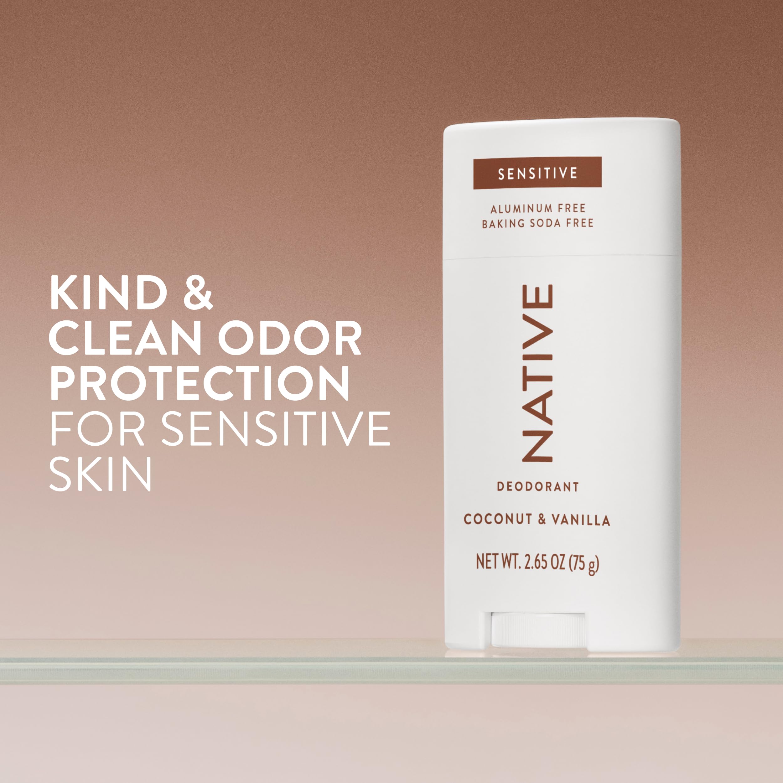 Native Sensitive Deodorant Contains Naturally Derived Ingredients, 72 Hour Odor Control | Deodorant for Women & Men, Aluminum Free with Baking Soda, Coconut Oil and Shea Butter, Coconut & Vanilla