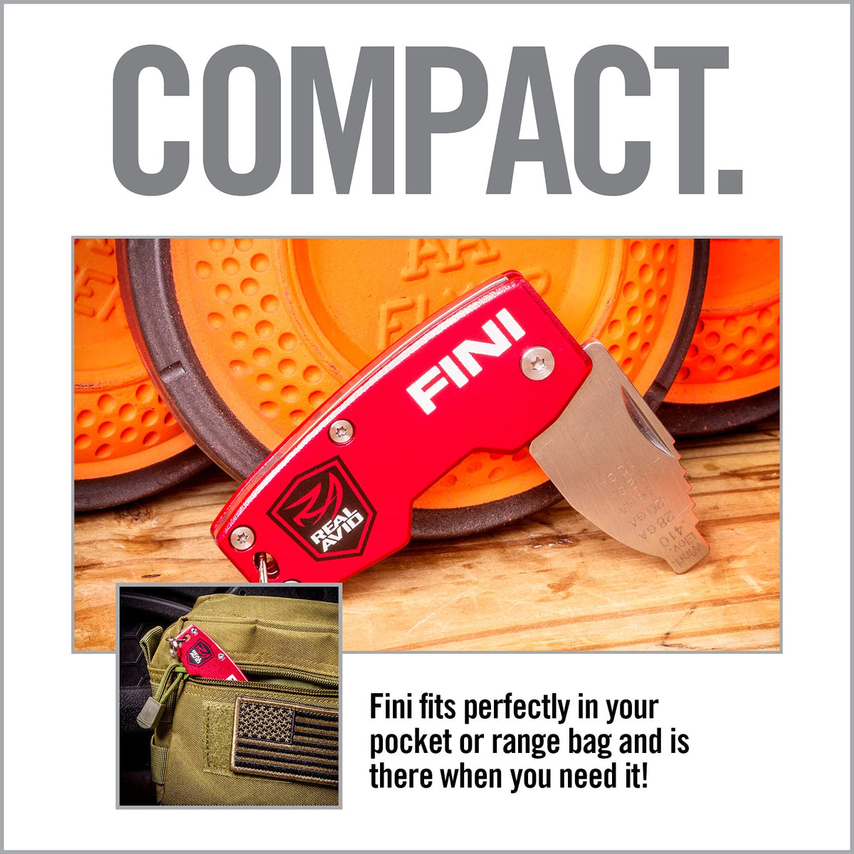 Real Avid FINI Shotgun Tool Choke Wrench with Shotgun Scope Adjuster and Shotgun Keychain, Hunting Gear and Shotgun Accessories for Trap Shooting and Skeet Shooting