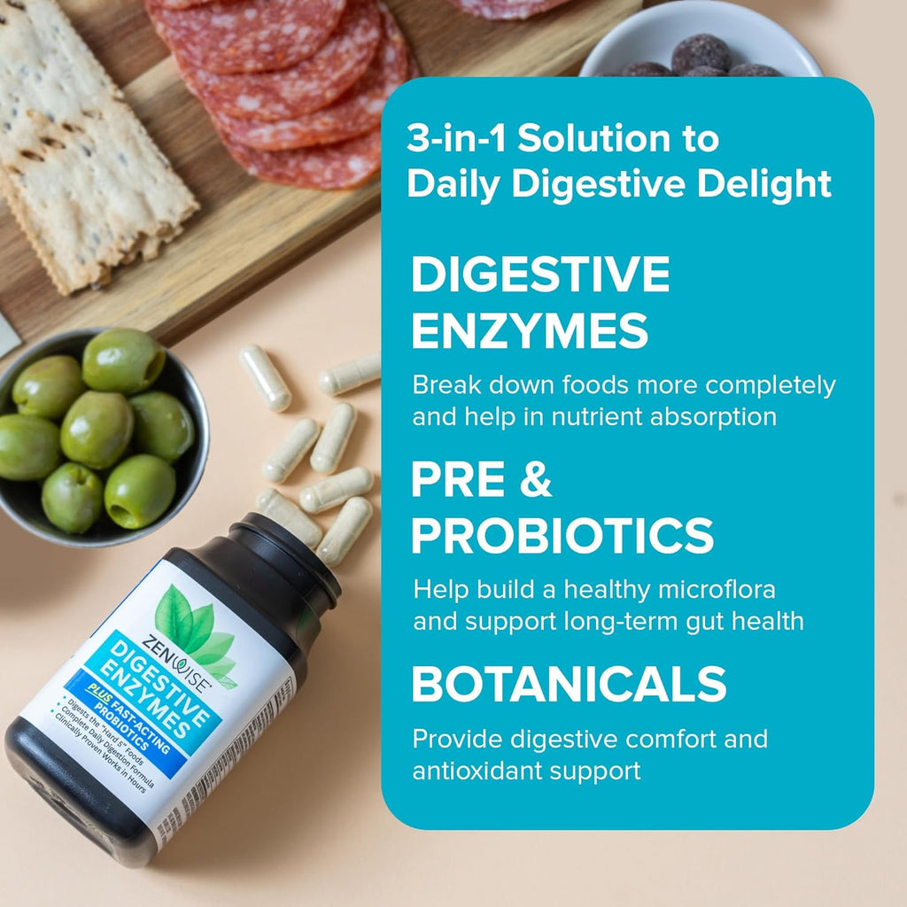 Buy now Zenwise Health Digestive Enzymes for Gut Health & Bloating Relief - Multi Enzymes Digestion Supplement with Probiotics, Bromelain & Papaya for Digestive Health Support - Men & Women - 180 Count at indiglob india